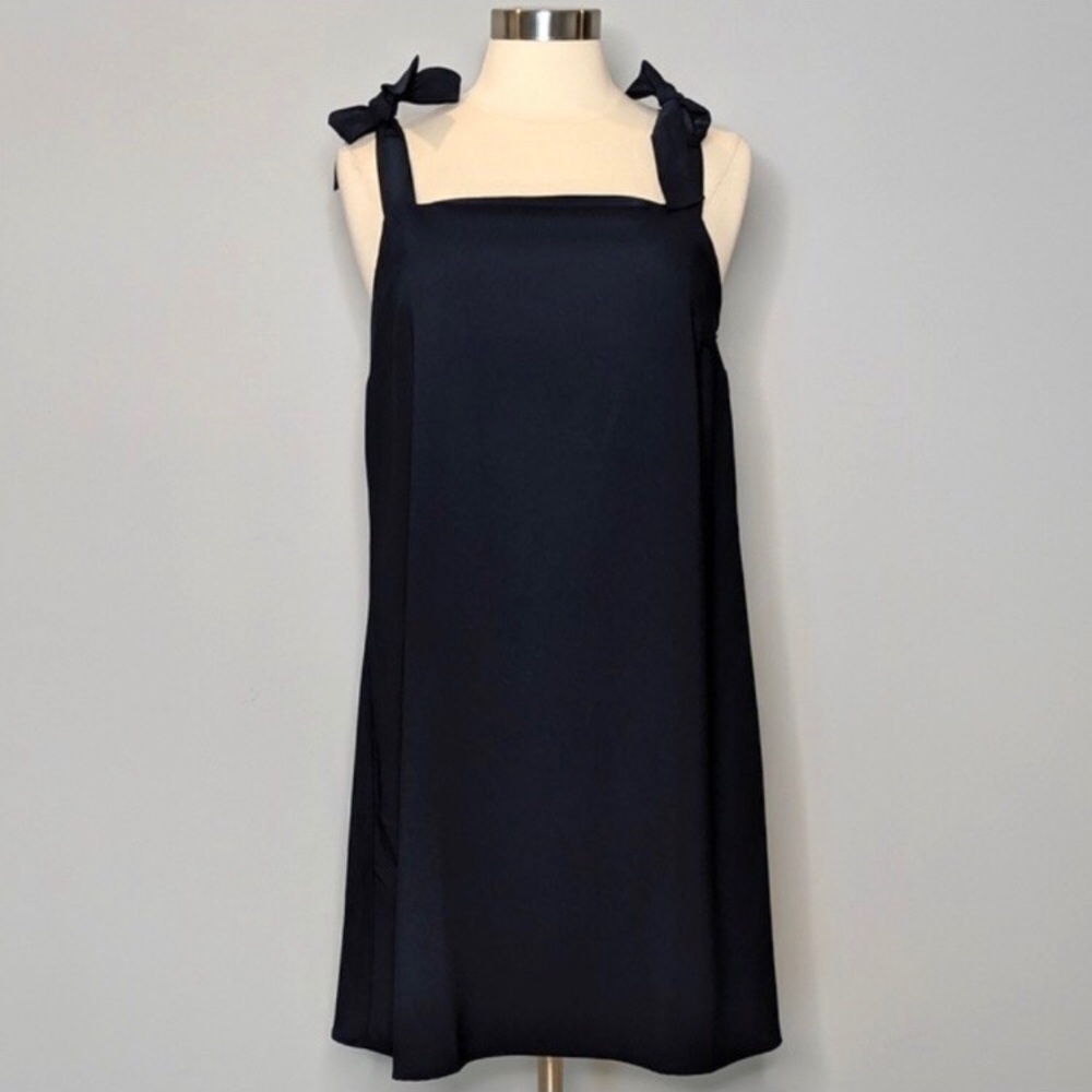 NEW LOFT Navy Bow Shoulder Dress